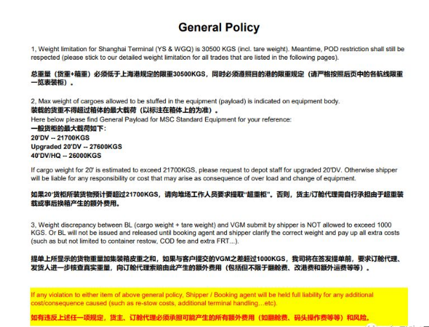 COSCO限重新規(guī)